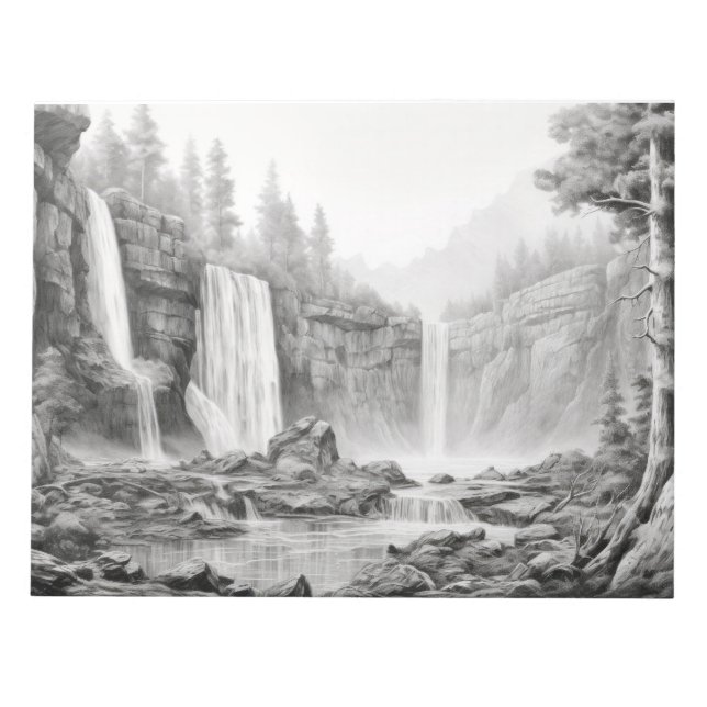 Bloc-note Paysage de chute d'eau Nature Aventure Croquis à l (Devant)