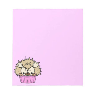 BLOC-NOTE PCH MIGNON DESSIN ANIMÉ PASTEL ROSE HÉRISSON CUPCA