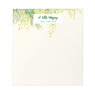 Bloc-note Peinture à l'aquarelle jaune de Mimosa