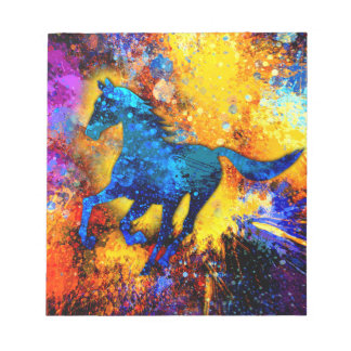 Bloc-note Peinture Abstraite de Cheval en Course