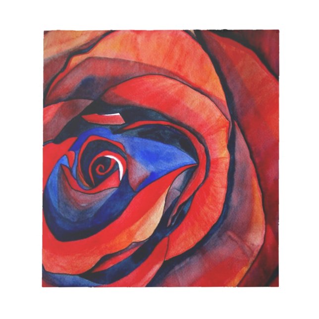 Bloc-note Peinture abstraite de rose rouge macro (Devant)