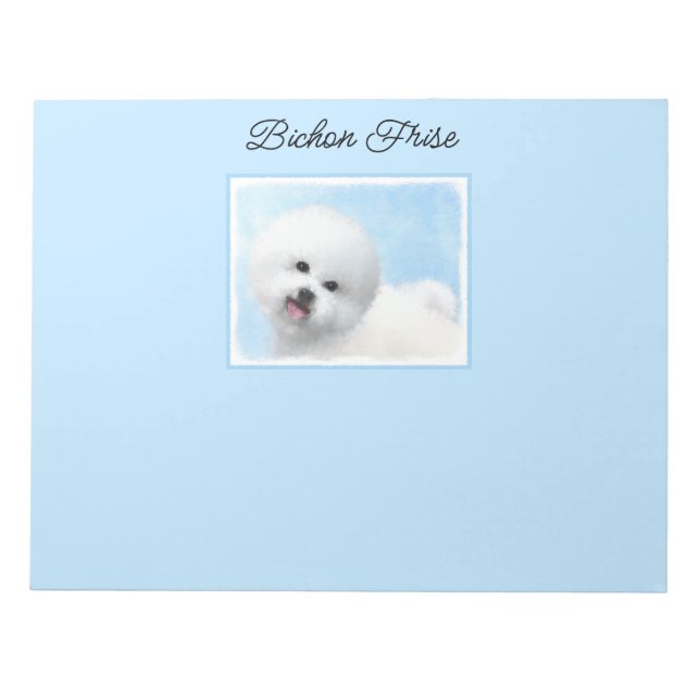 Bloc-note Peinture Bichon Frise - Cute Original Chien Art (Devant)