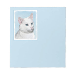 Bloc-note Peinture de chat blanc - Cute Original Cat Art