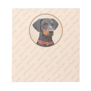 Bloc-note Peinture de Pinscher Allemand Art Animal Original