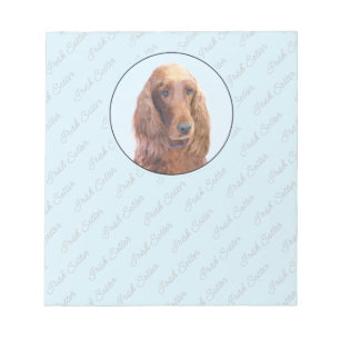 Bloc-note Peinture de Setter irlandais - Joli art original d