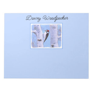 Bloc-note Peinture Downy Woodpecker - Art original pour oise