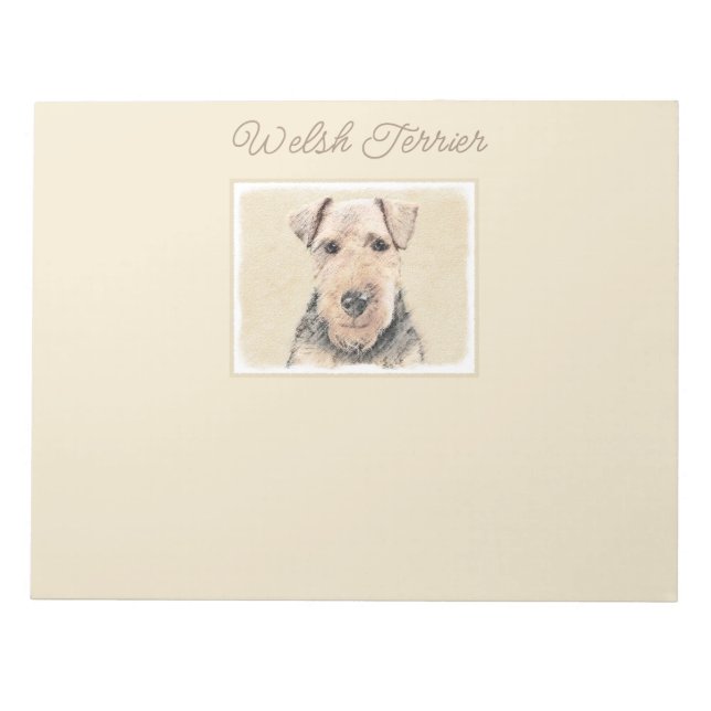 Bloc-note Peinture galloise Terrier - Cute Original Chien Ar (Devant)