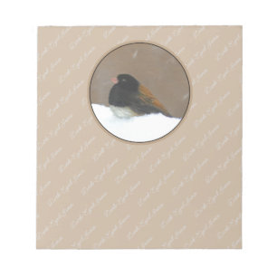 Bloc-note Peinture Junco foncée - Art original pour oiseaux