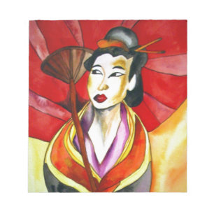 Bloc-note peinture originale d'art Geisha
