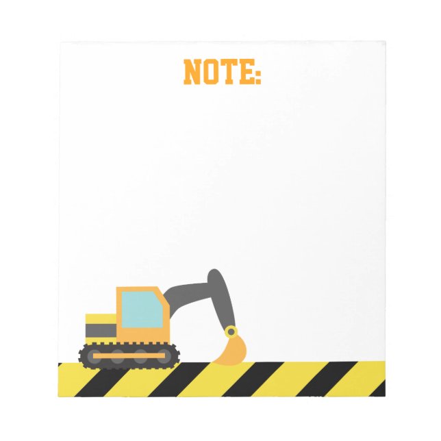 Bloc-note Pelle Orange, Véhicule de Construction, Pour les e (Devant)
