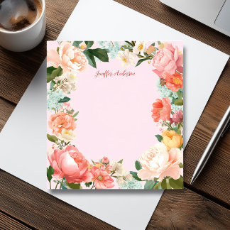 Bloc-note Peonies roses douces Florales modernes