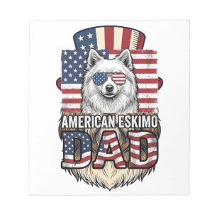 Bloc-note Père Esquimau Américain Patriotique Vintage Chien