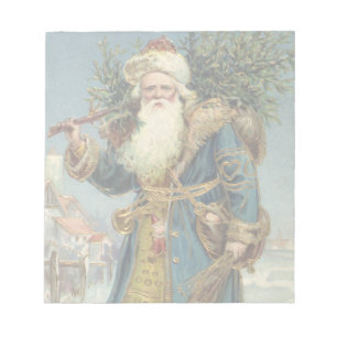 Bloc-note Père Noël victorien vintage avec sapin de Noël