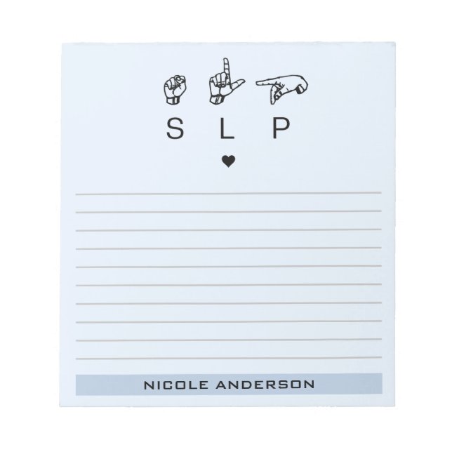 Bloc-note Personalisé SLP orthophoniste Langue Pathologiste  (Devant)