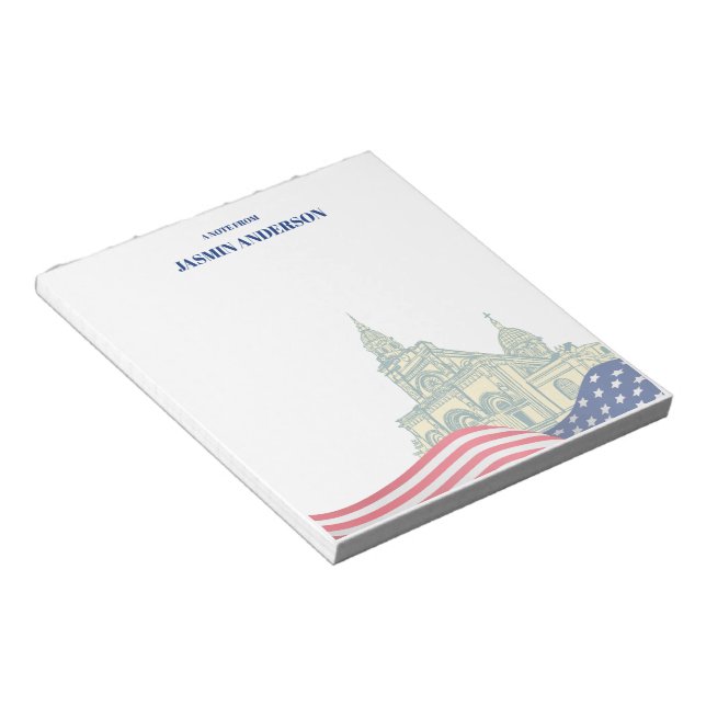 Bloc-note Personalized American Flag Patriotic USA  (Incliné)