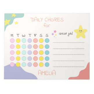 Bloc-note Personalized Kids Chore Chart Encouraging Rewards