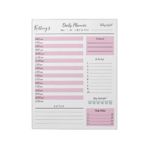 Bloc-note Personalized Name minimal daily planner Notepad