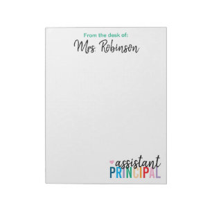 Bloc-note Personnalisé à partir du bureau du principal adjoi