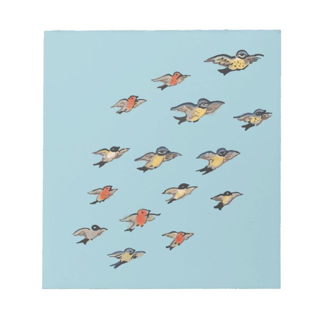 Bloc-note Personnalisé | Conception Vintage d'oiseaux (Devant)