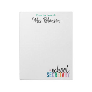 Bloc-note Personnalisé du bureau du secrétaire de l'école