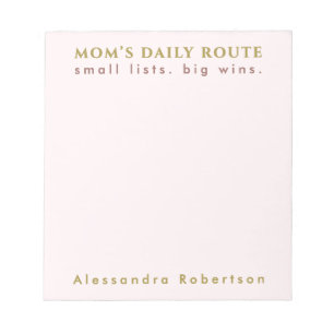 Bloc-note Personnalisé Nom Fun Maman Liste Lover Pastel Rose