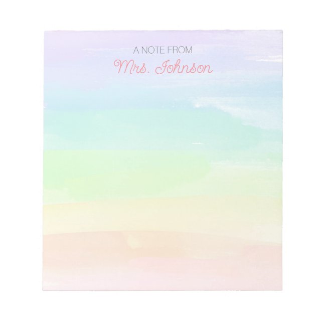 Bloc-note Personnalisé Rainbow Teacher's Gift Notepad person (Devant)