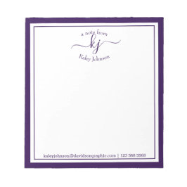 Bloc-note Personnalisé violet | À Partir Du Bureau Du Bloc-N