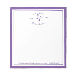 Bloc-note Personnalisé violet | À Partir Du Bureau Du Bloc-N