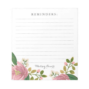 Bloc-note   personnalisés rougissent bouquet