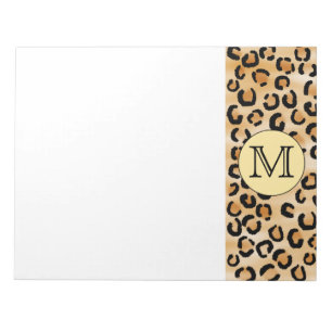 Bloc-note Personnalized Monogram Leopard Print Pattern