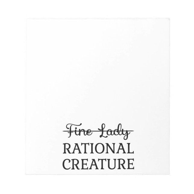 Bloc-note Persuasion Jane Austen - Créature Rationnelle I (Devant)