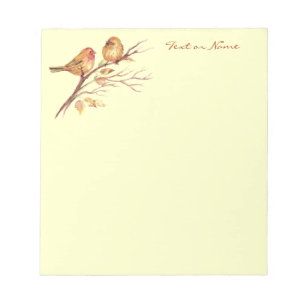 Bloc-note Petite aquarelle Oiseaux de Bruant