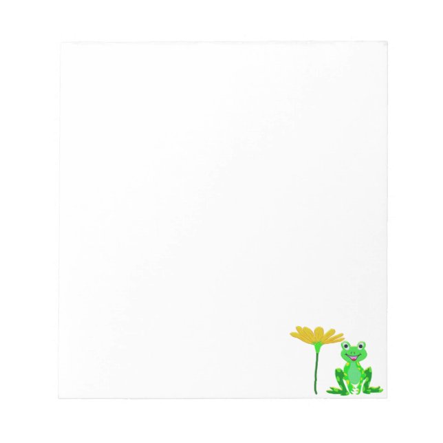 Bloc-note petite grenouille et fleur jaune (Devant)