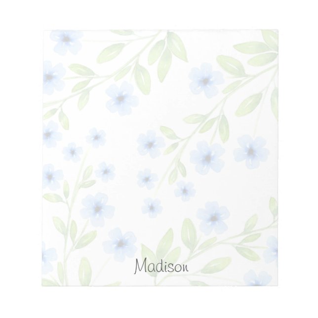 Bloc-note Petites fleurs bleues (Devant)