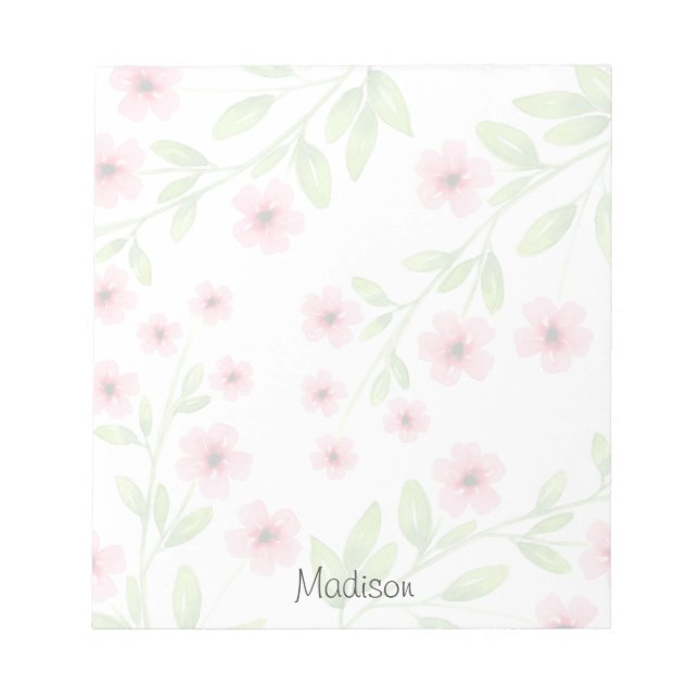 Bloc-note Petites fleurs roses (Devant)