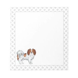 Bloc-note Phalène de bande dessinée rouge et blanc avec patt