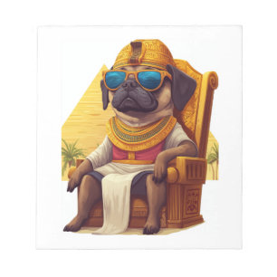 Bloc-note Pharaoh Pug � Chien d'Égypte Antique