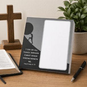 Bloc-note Philippiens 4:13 verset de la Bible KJV en pierre 