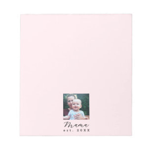 Bloc-note Photo personnalisée Maman Enfant Année d'établisse