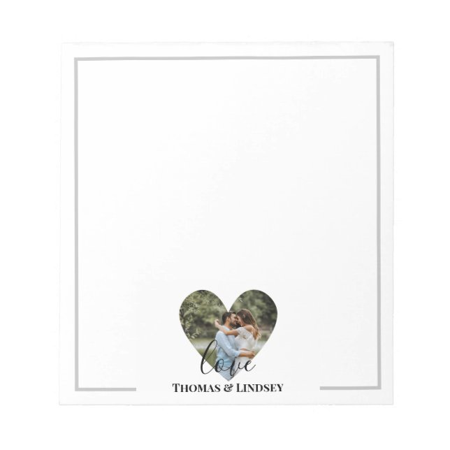 Bloc-note Photo personnelle Heart Frame Modern Calligraphy (Devant)