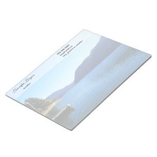 Bloc-note photographie de beau paysage de ciel bleu, lac,