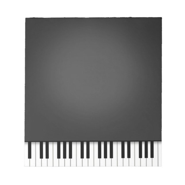 Bloc-note Piano Keyboard Fun Black 5.5x6 Music (Devant)