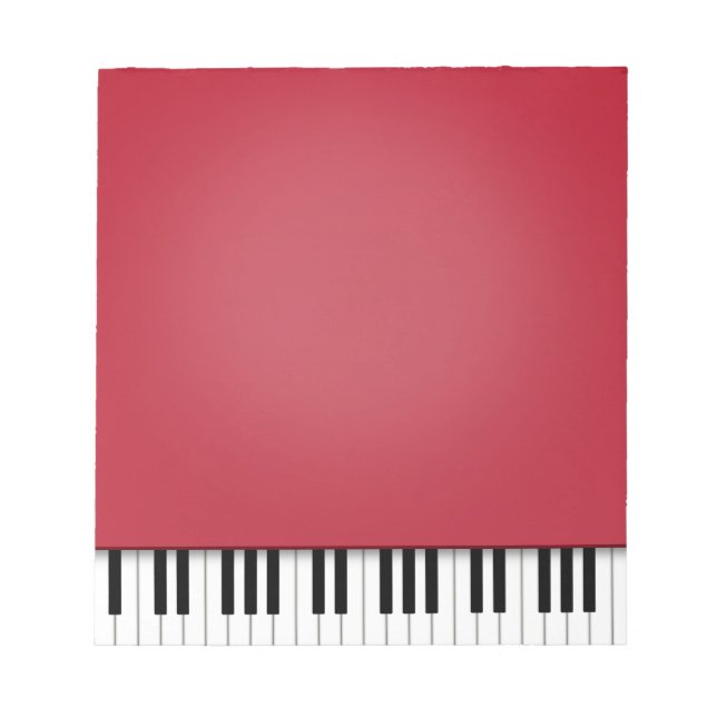 Bloc-note Piano Keyboard Fun Red 5.5x6 Music (Devant)