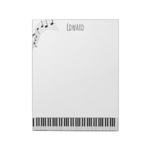 Bloc-note Piano Keyboard & Musical Notes