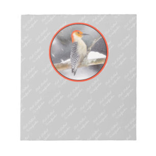 Bloc-note Pichette à ventre rouge Peinture Oiseaux originaux