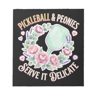 Bloc-note Pickleball And Peonies Serve It Delicate
