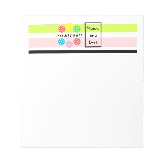 Bloc-note Pickleball Notepad. Pickleball Notepad Drôle. (Devant)