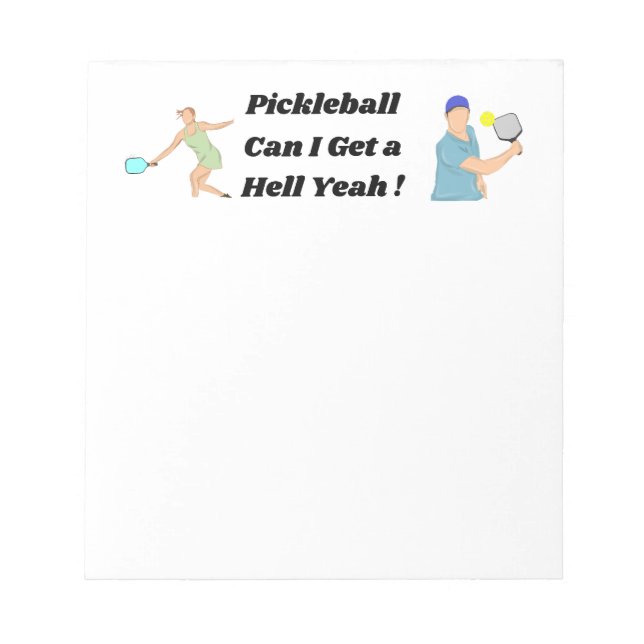 Bloc-note Pickleball Notepad. Pickleball Notepad Drôle. (Devant)