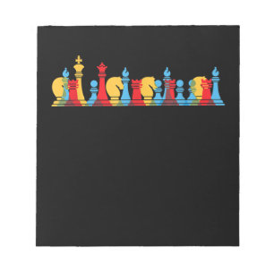 Bloc-note Pièces d'échecs multicolores pensant cadeau intell