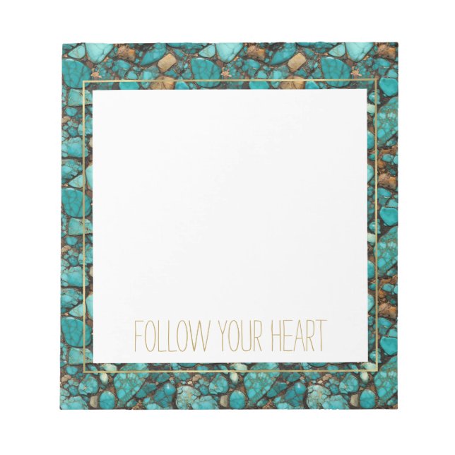 Bloc-note Pierres turquoise (Devant)